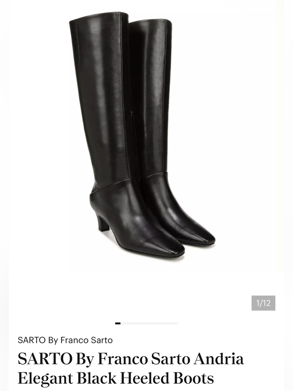 SARTO By Franco Sarto Black Pointed-Toe Mid-Heel Knee Boots